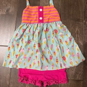 3T Ricrac & Ruffles ice cream 🍦 short set